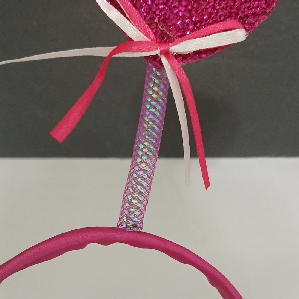 Valentines Fuscia Pink Heart Party Headbands 2 Pcs
